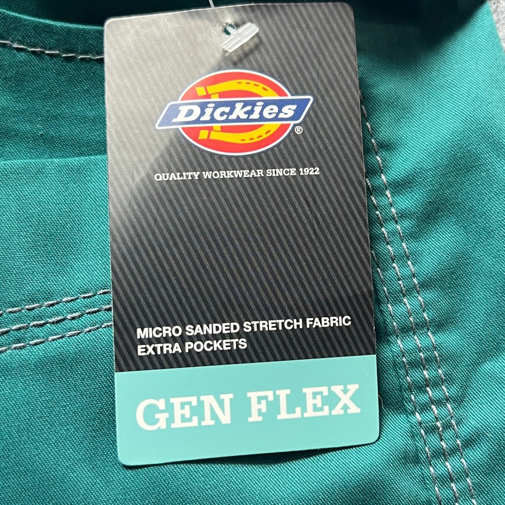 Dickies Gen Flex Scrub Pants Hunter Green Stretch Cargo Utility Medium - Picture 6 of 11